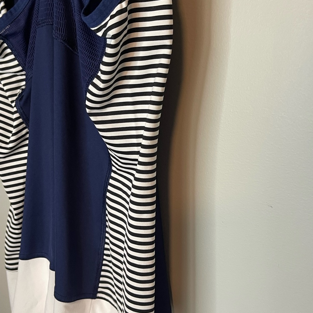 Women’s Lolë size small tennis dress tank top blue white striped pickleball - Picture 7 of 8